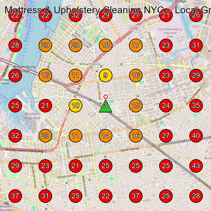 Mattress & Upholstery Cleaning NYC GeoGrid visibility map for Upholstery Cleaning Service in Long Island City
